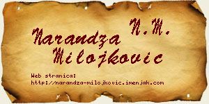 Narandža Milojković vizit kartica